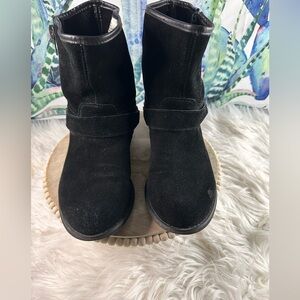 RESTRICTED BUCKLE SUEDE SHORT BOOTS